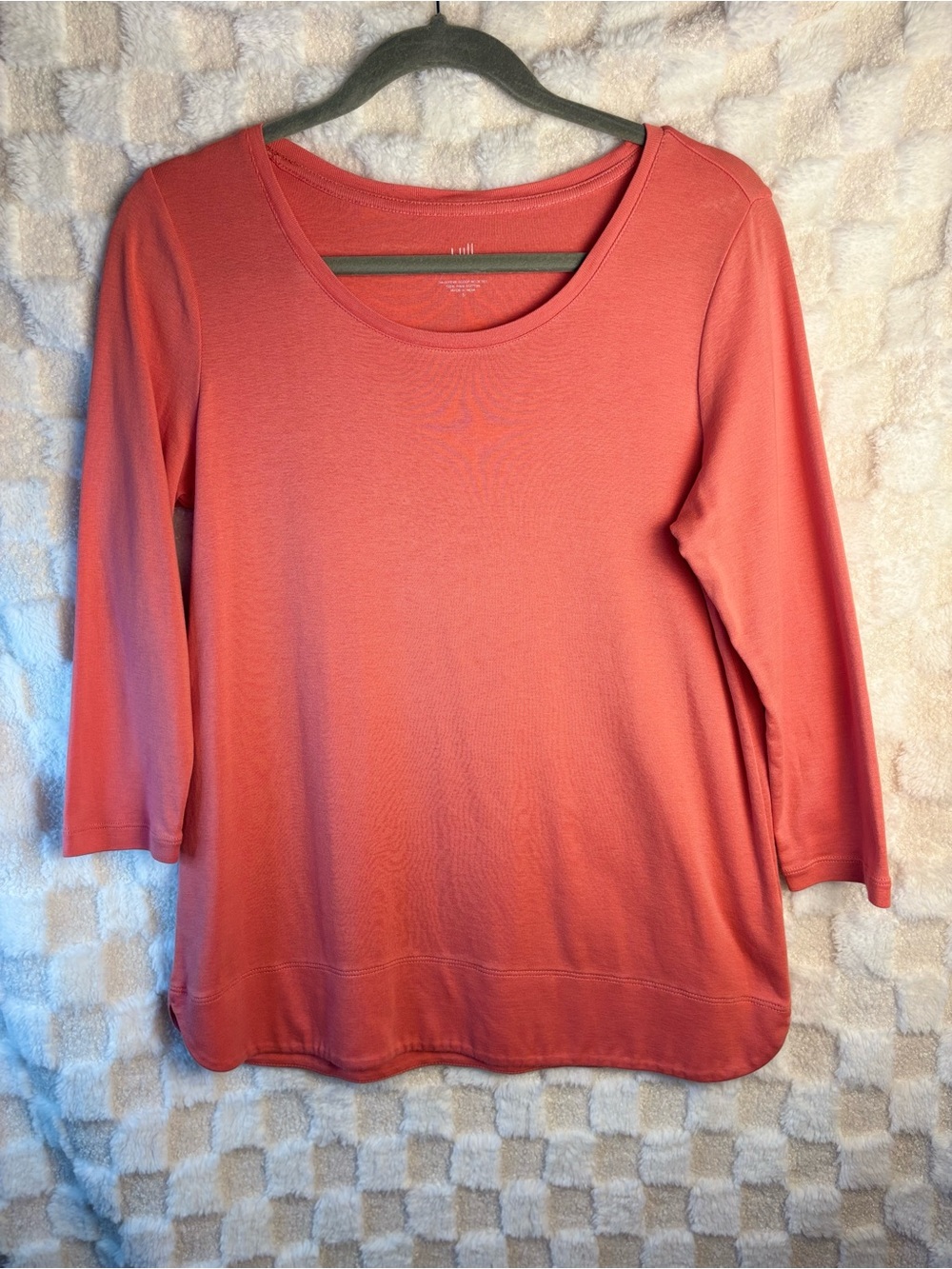 J. Jill Women's Coral Scoop Neck 3/4 Sleeve Top size S
